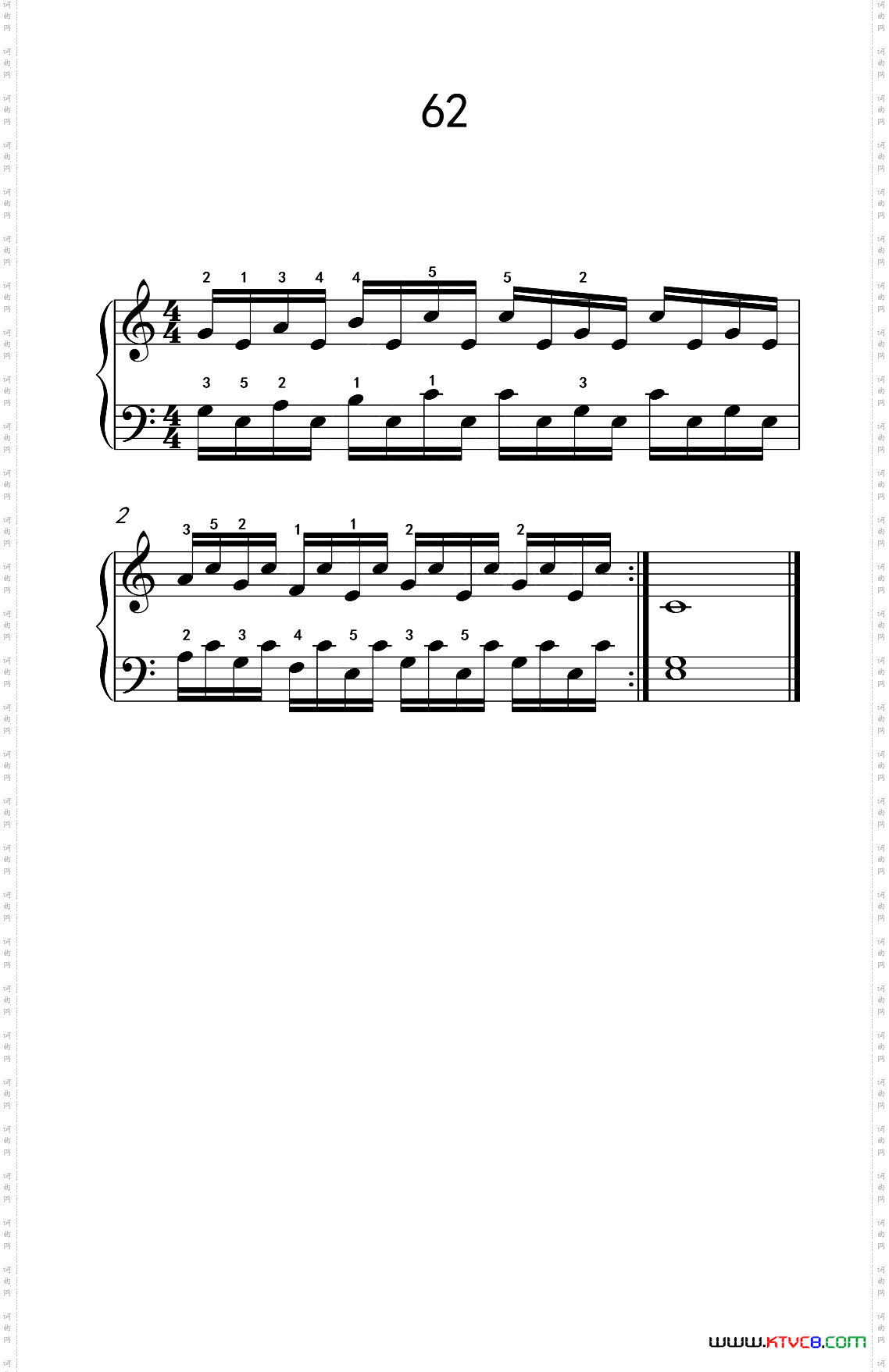 用手臂及手腕带动手指的练习62儿童钢琴手指练习2_用手臂及手腕带动手指的练习 62儿童钢琴手指练习 2