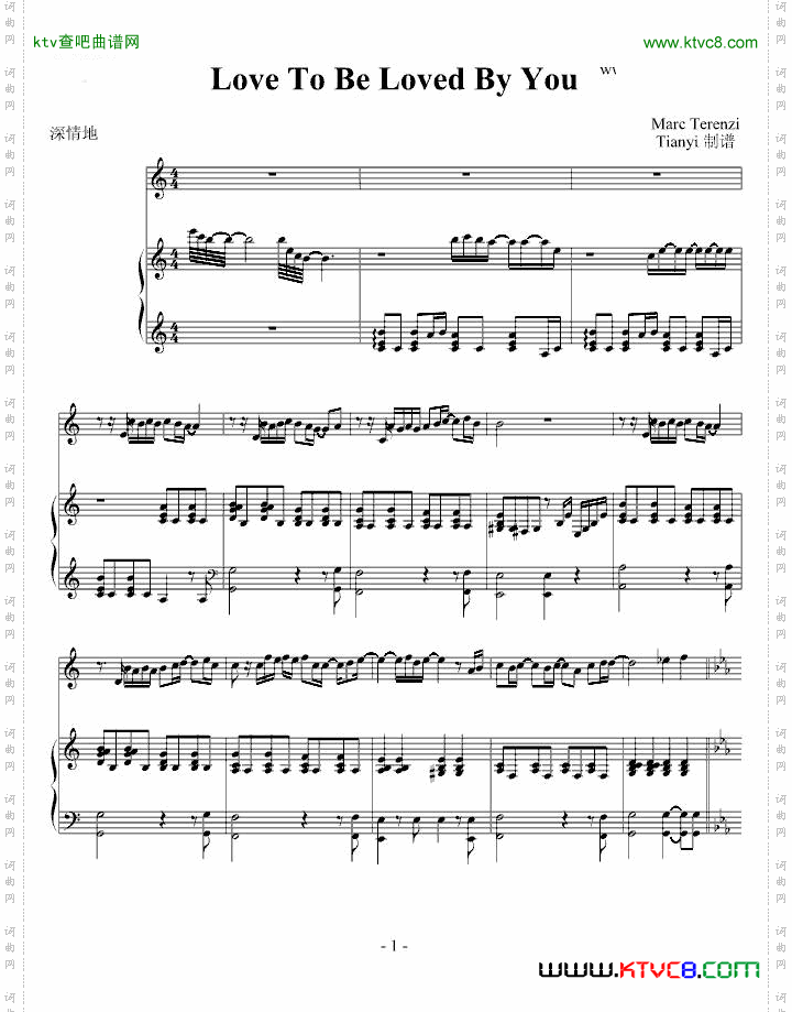 LoveToBeLovedByYou-C大调版