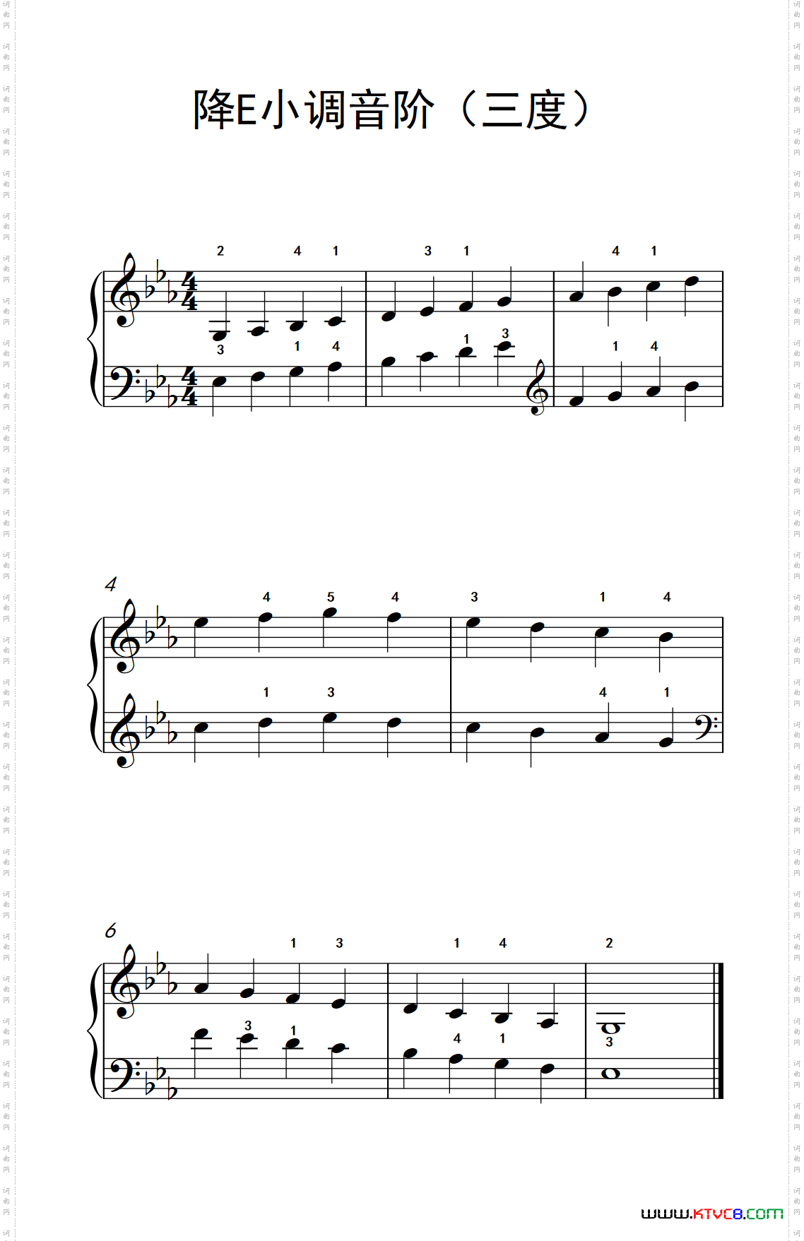 降E小调音阶三度孩子们的钢琴音阶、和弦与琶音2_降E小调音阶三度孩子们的钢琴音阶、和弦与琶音 2