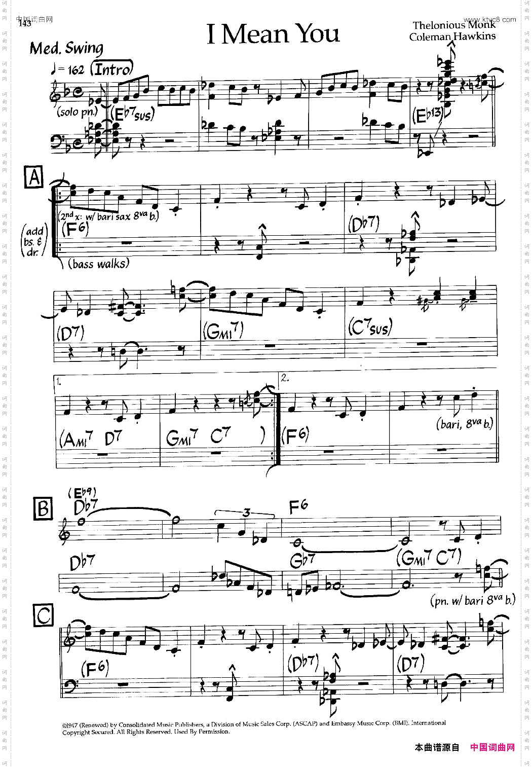 IMeanYou爵士钢琴曲