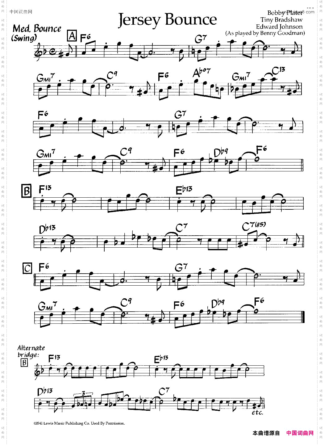 JerseyBounce爵士钢琴曲