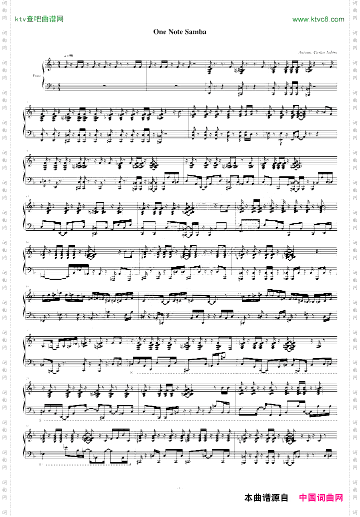OneNoteSamba钢琴版pianoversion