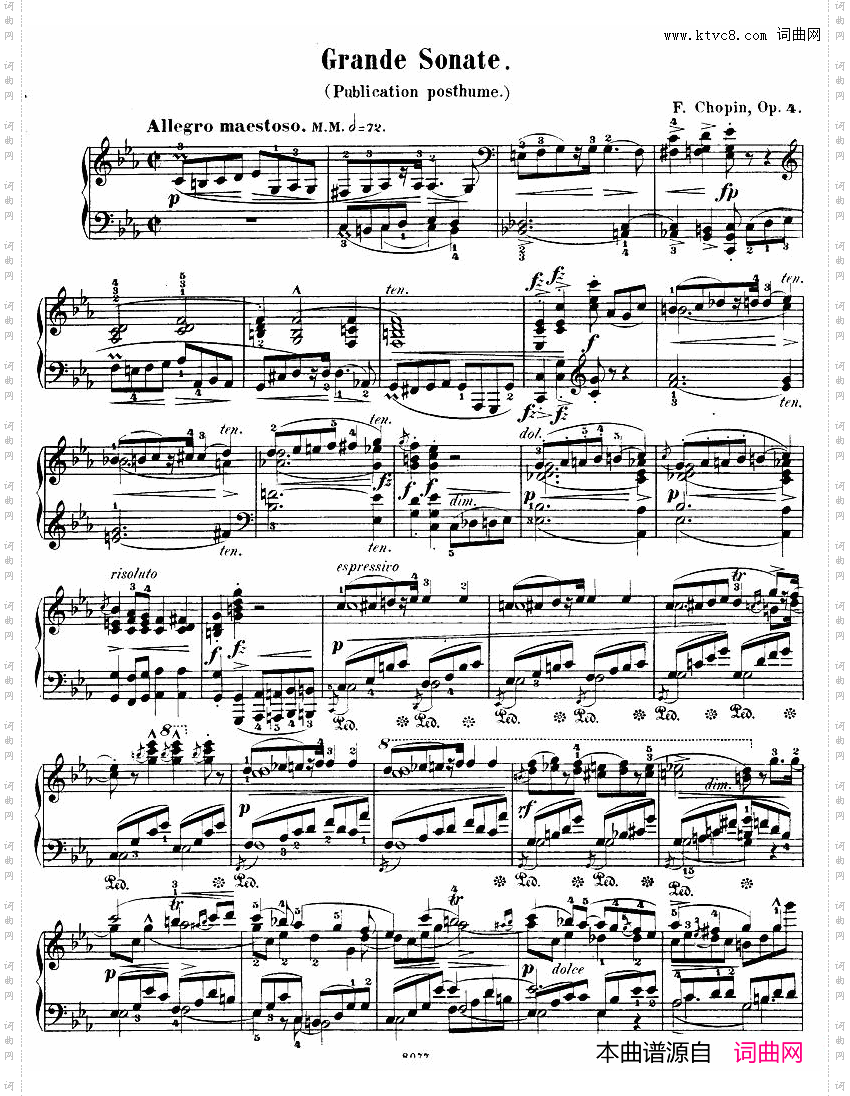 PianoSonataNo.1incMinorOp.4c小调第一钢琴奏鸣曲