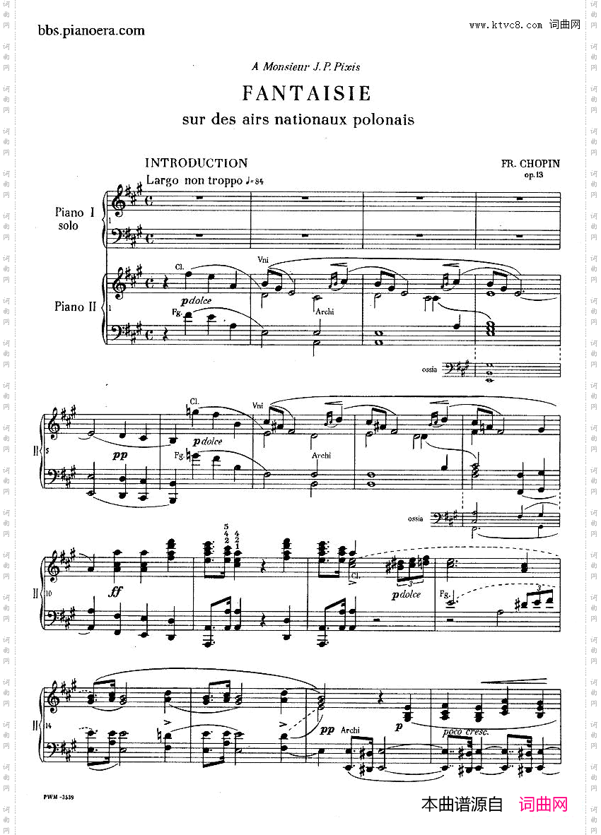 GrandFantasyonPolishAirsOp.13华丽的波兰民歌幻想曲·双钢琴版_Grand Fantasy on Polish Airs Op.13华丽的波兰民歌幻想曲·双钢琴版
