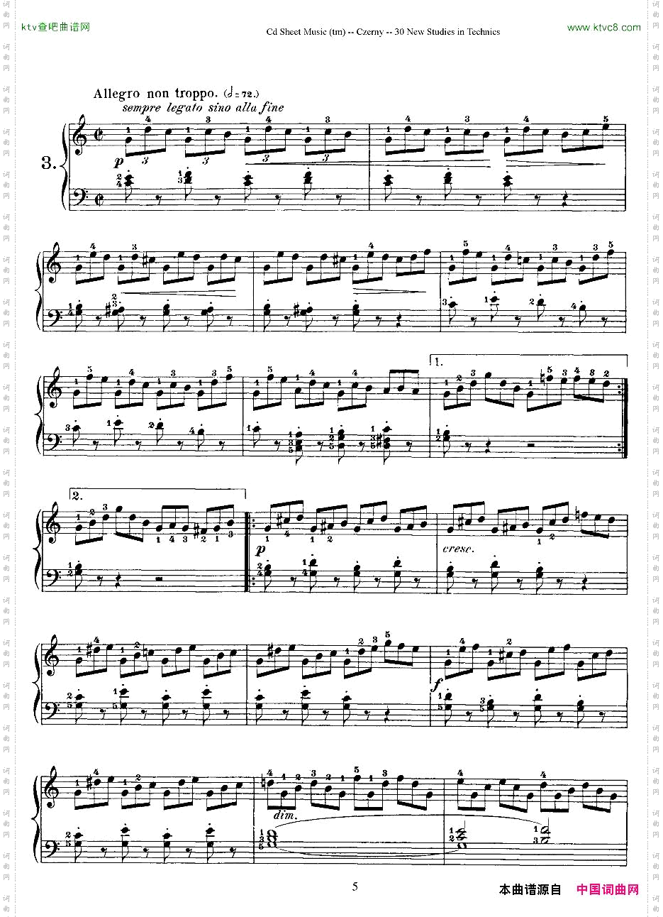 Czerny-30NewStudies-3车尔尼Op849-30首练习曲