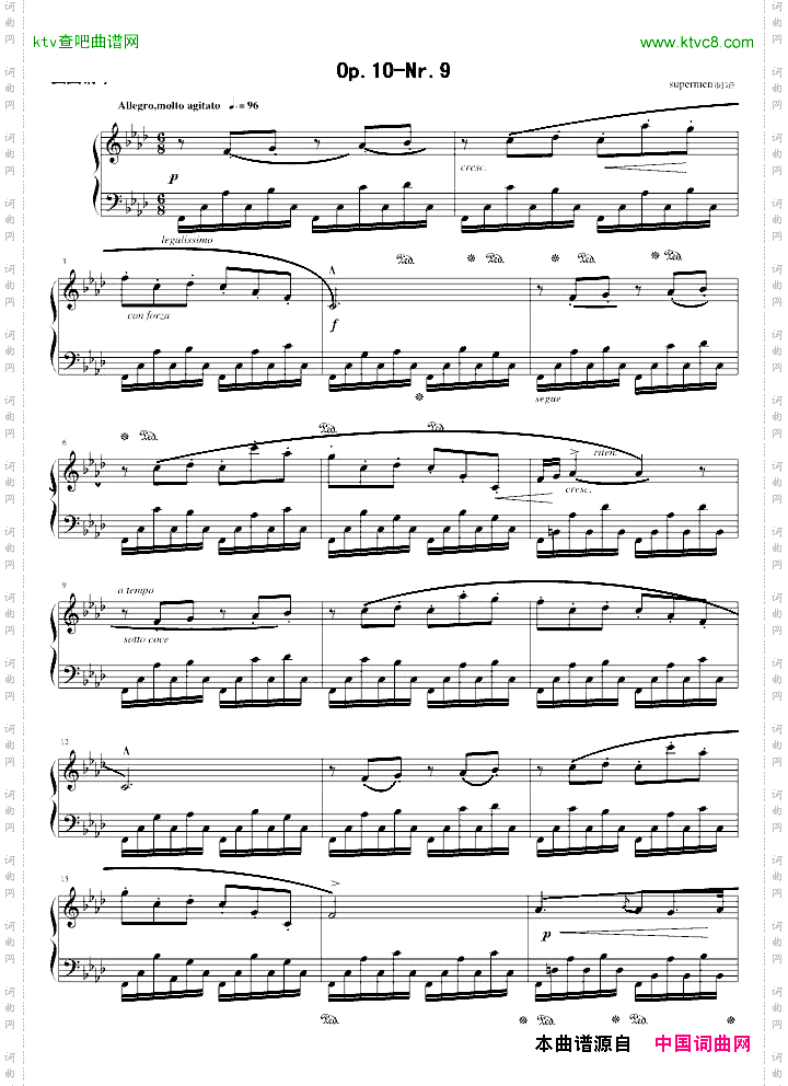 肖邦练习曲Op10—-Nr9