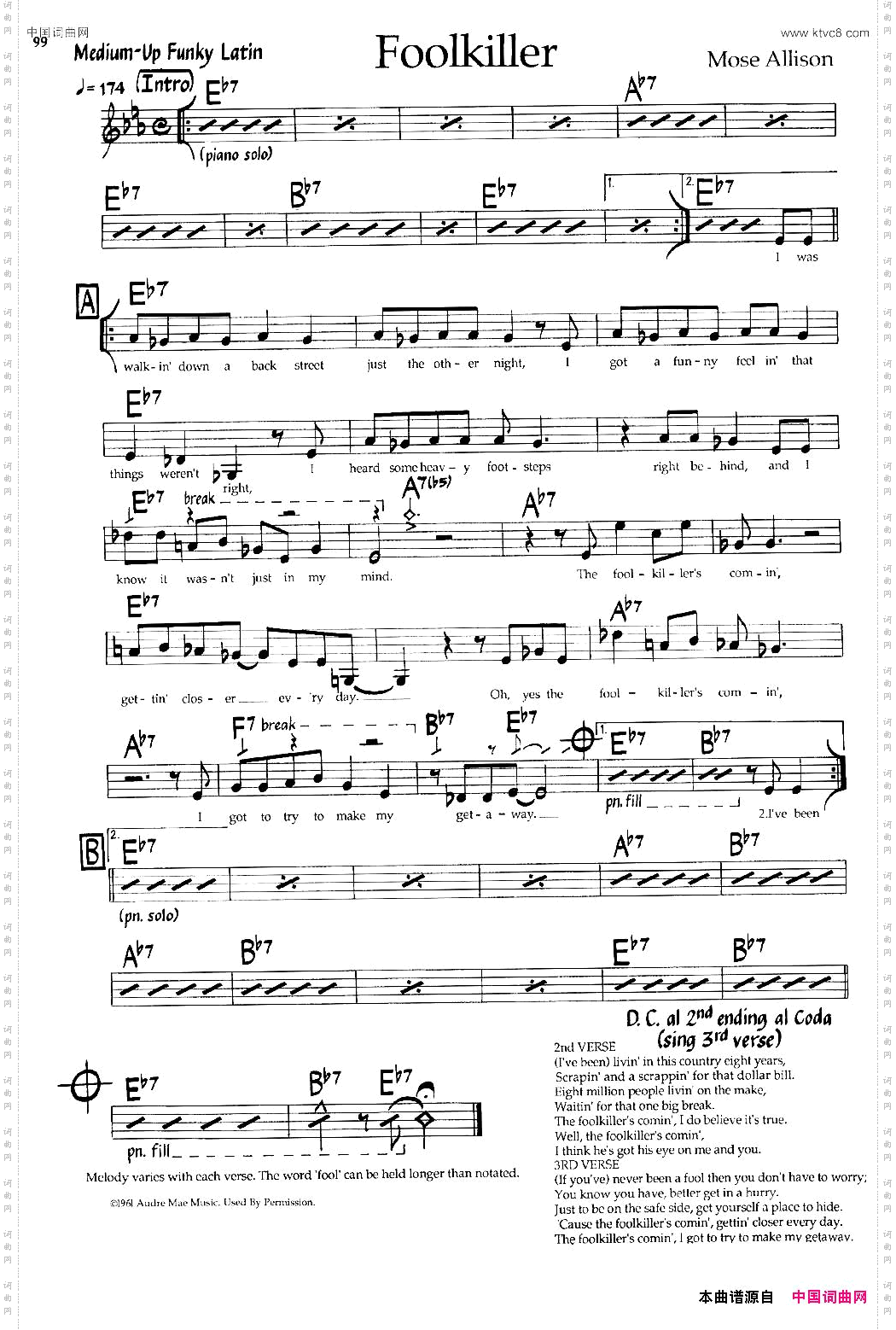 FoolKiller爵士钢琴曲