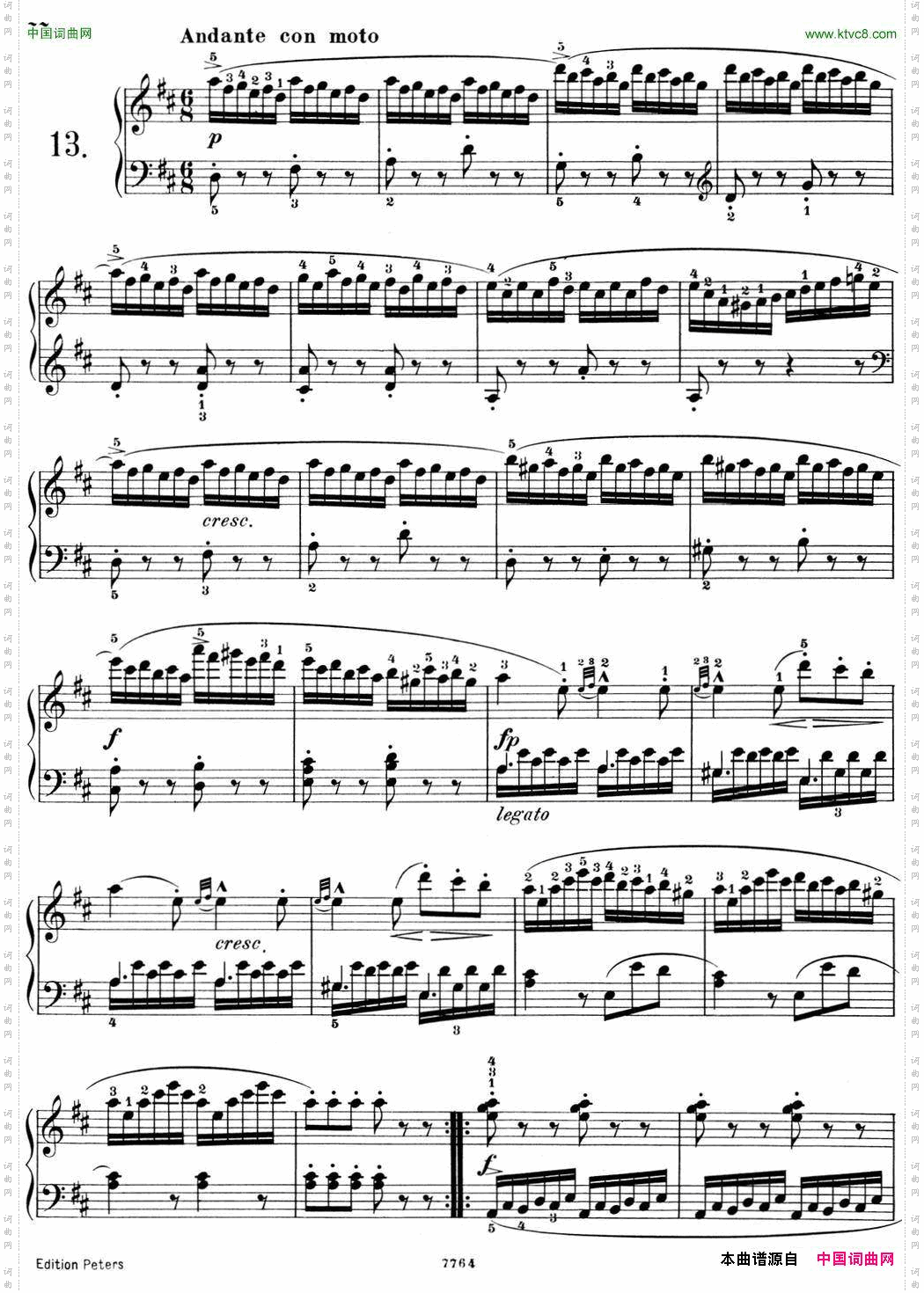 25首车尔尼Op.748练习曲NO.13