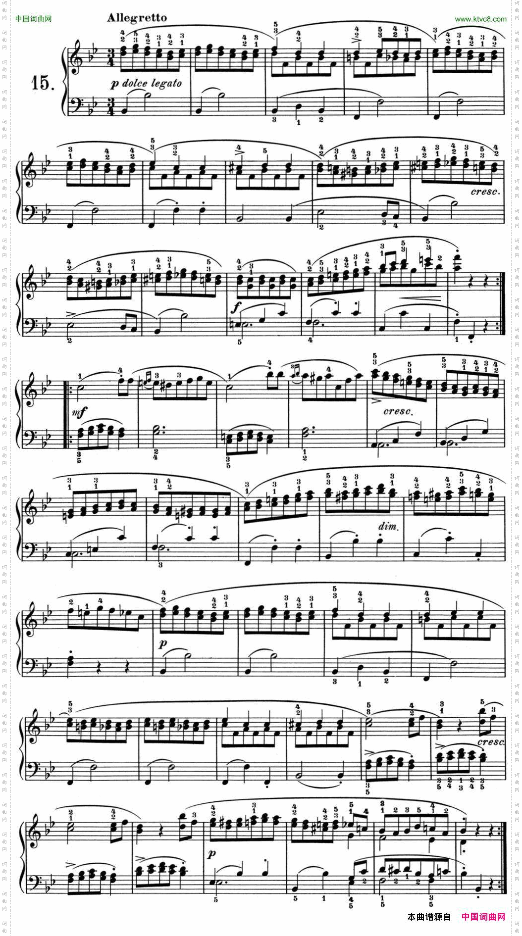 25首车尔尼Op.748练习曲NO.15