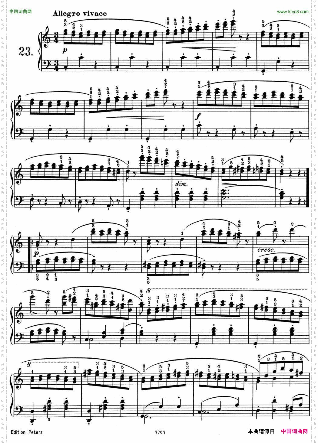25首车尔尼Op.748练习曲NO.23