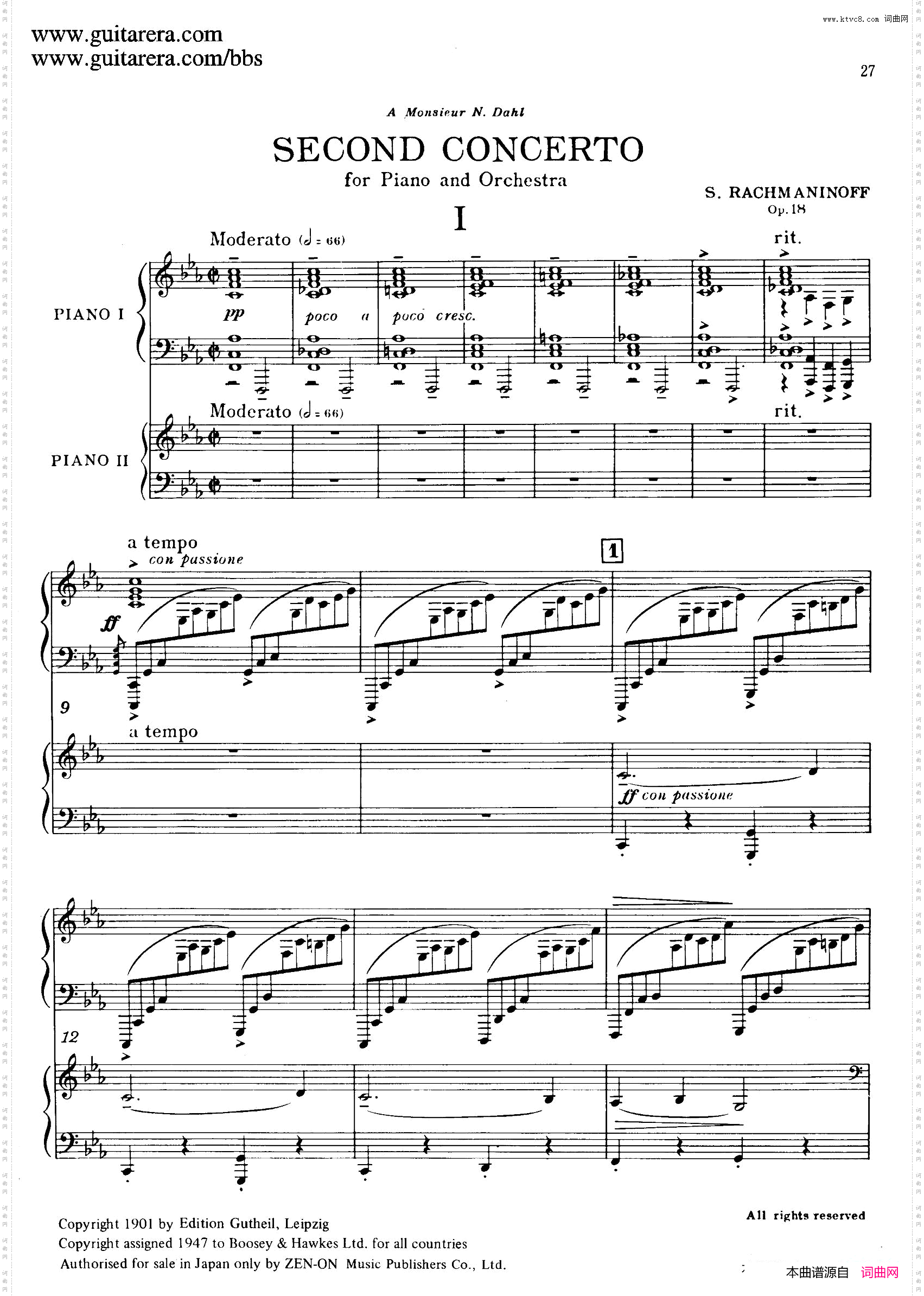 c小调第二钢琴协奏曲Op.18双钢琴·第一乐章_c小调第二钢琴协奏曲 Op.18双钢琴·第一乐章