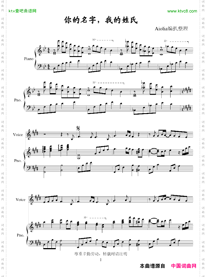 你的名字我的姓氏