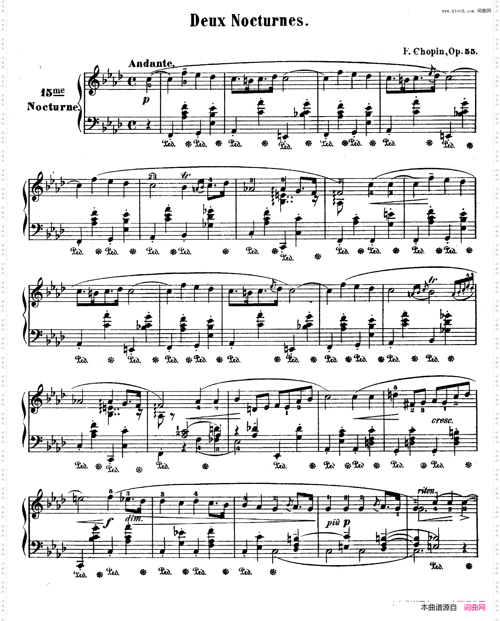 Deux Nocturnes Op·552首夜曲·1