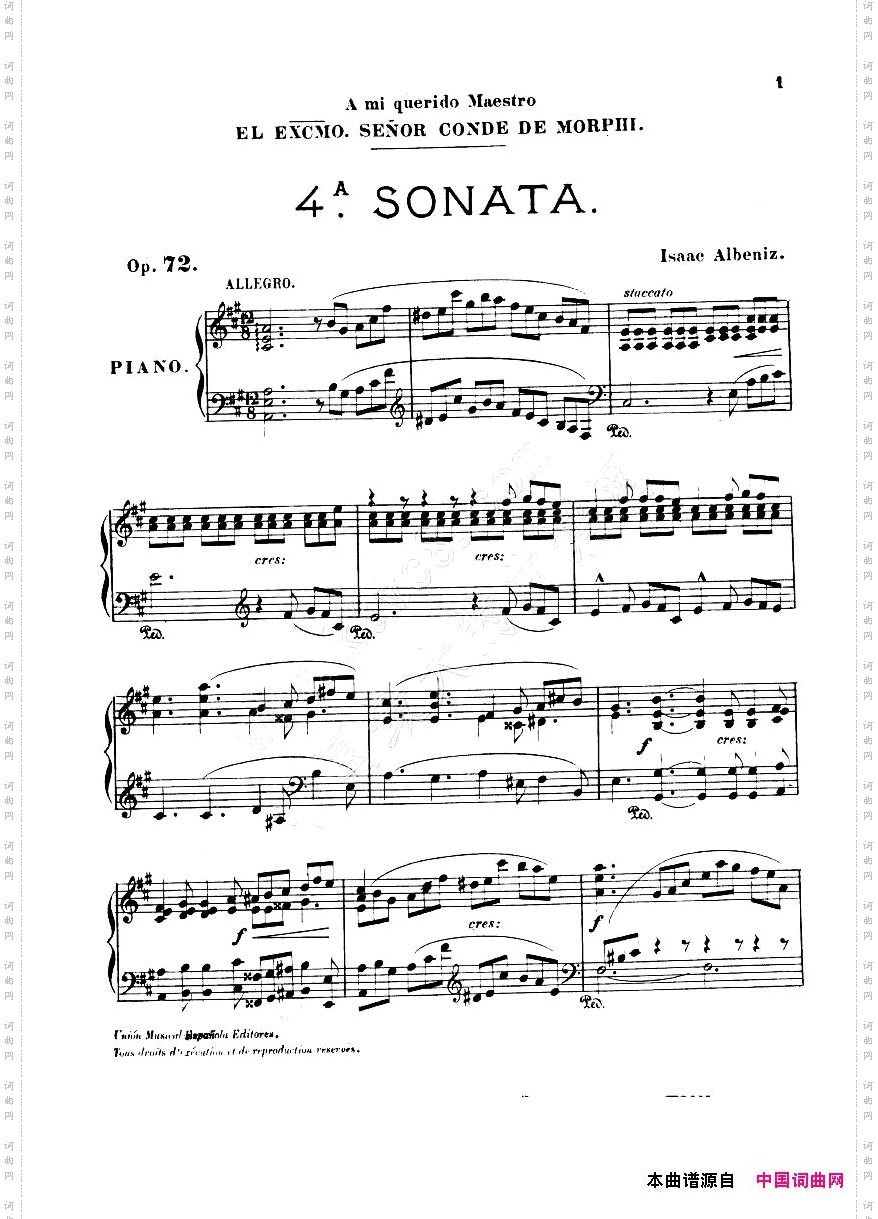 Albeniz-op72,PianoSonatano4