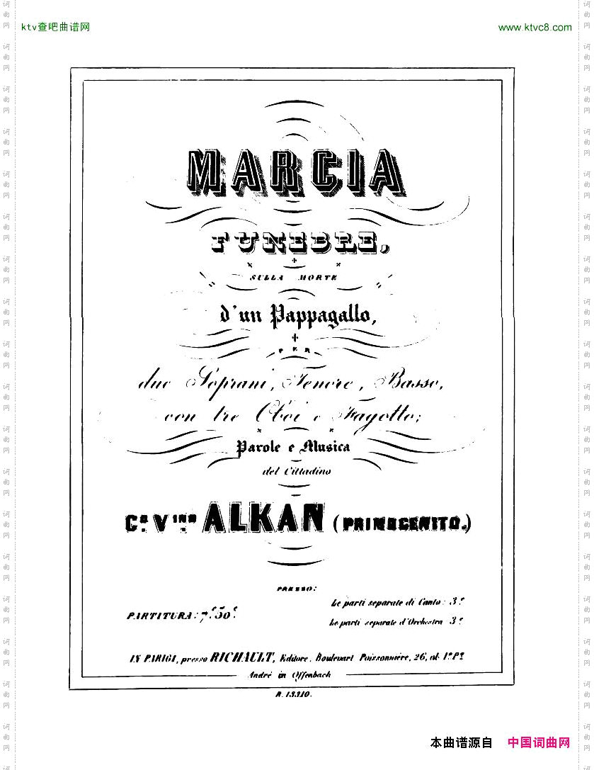 Alkan-MarcheFunebresurlamortd‘unPapagallo