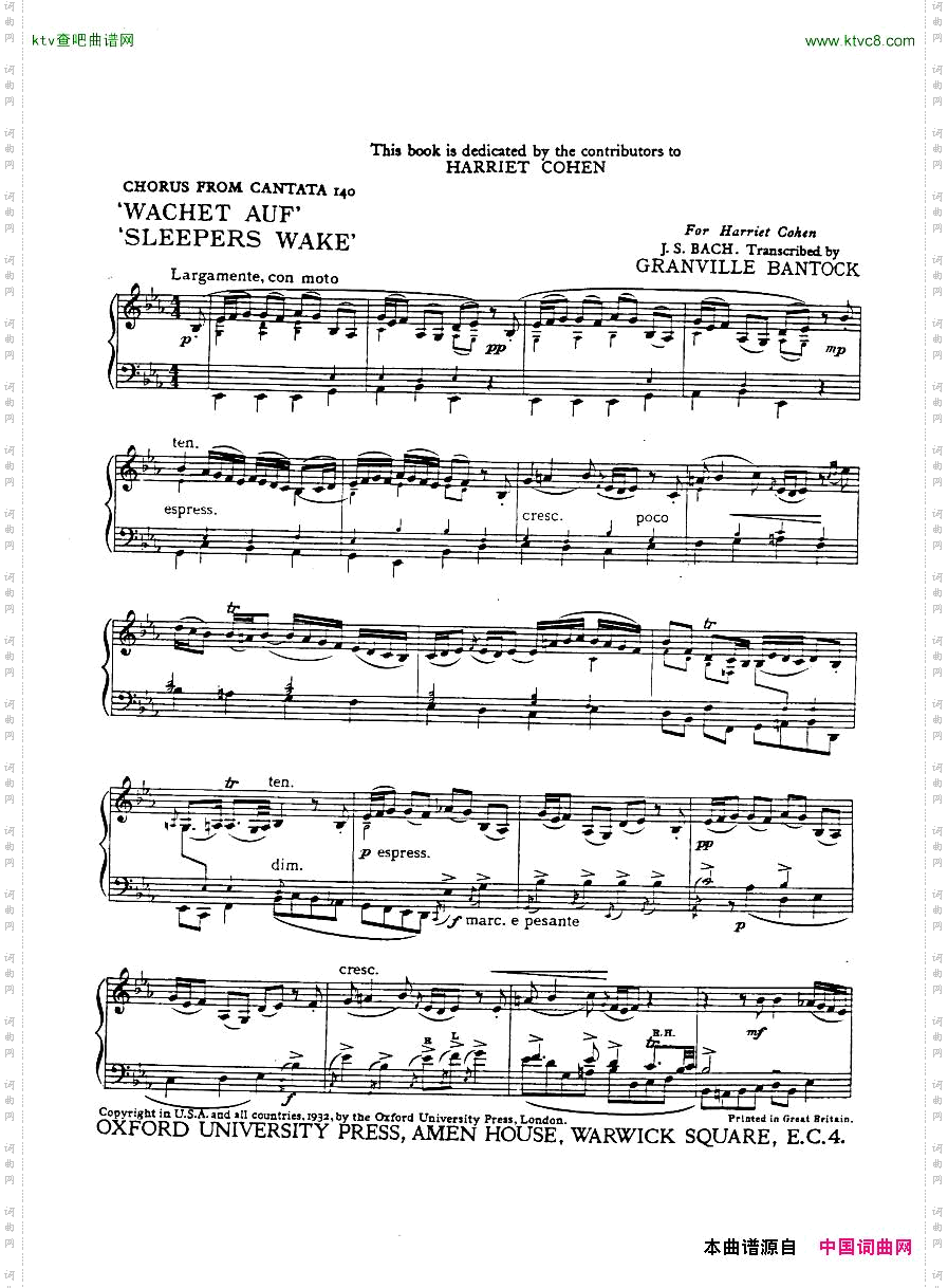 Bach,JS-AtranscriptionbookforHarrietCohen