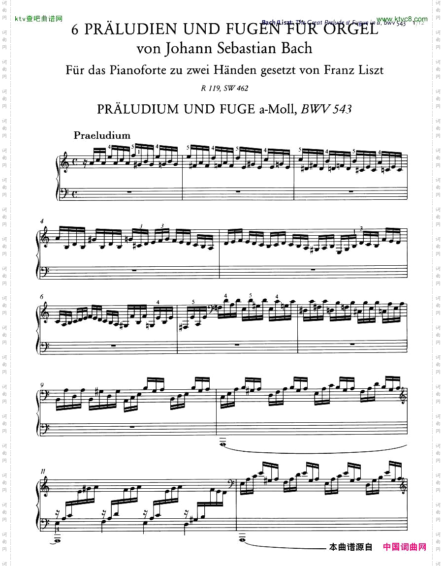 Bach,JS-BWV543-TheGreatPrelude&Fugueina,arr.Liszt