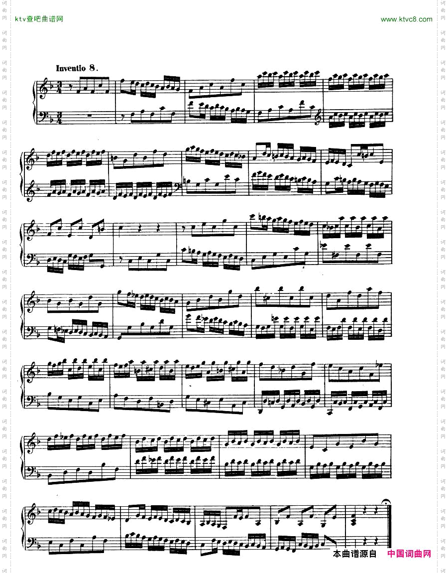 Bach,JS-BWV779-2-PartInventionNo.08