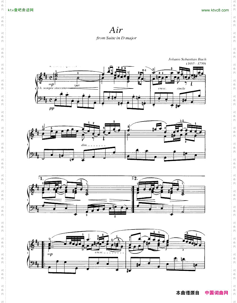 Bach,JS-BWV1068-AirfromSuiteinDmajor