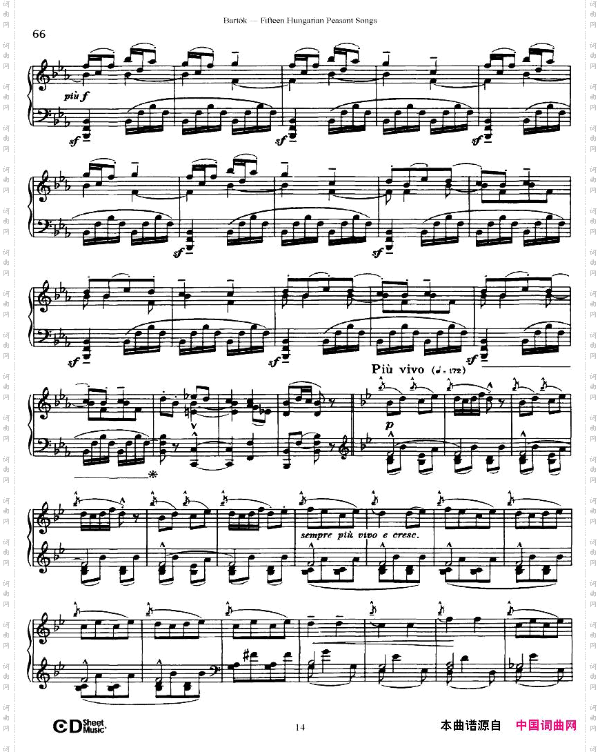 Bartok-SZ71-FifteenHungarianPeasantSongsPiano