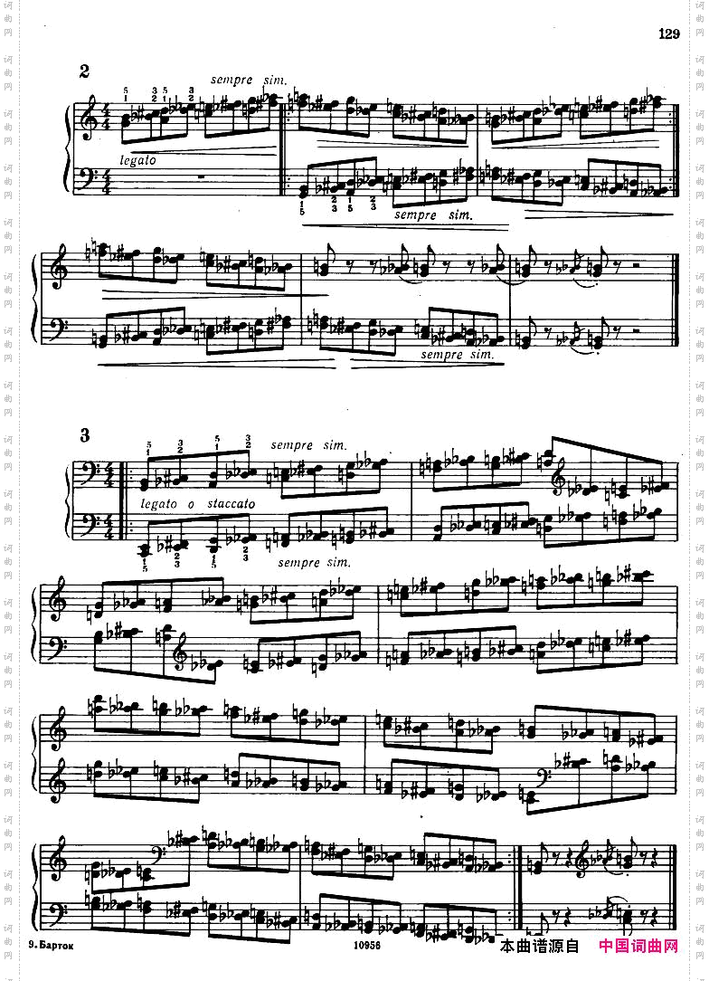 Bartok-SZ107-MikrokosmosforPiano,122-139