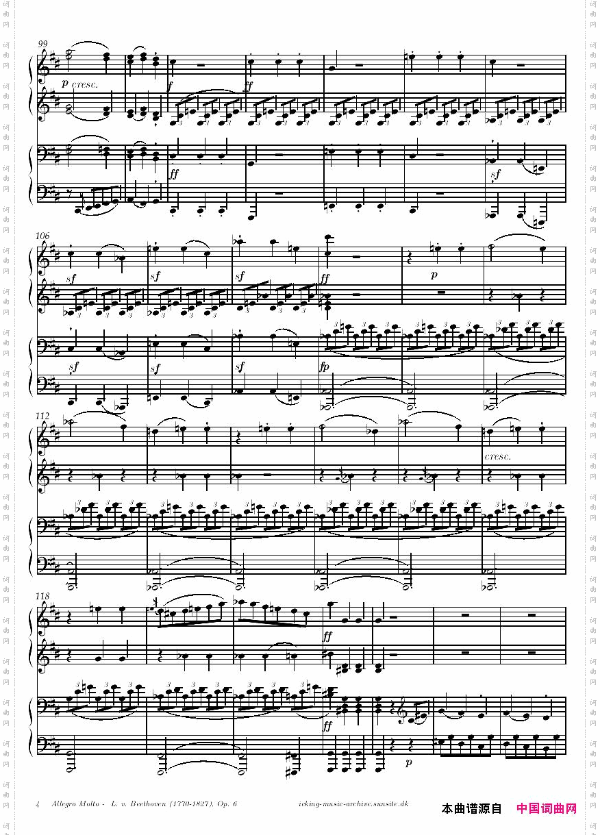 Beethoven-op6-AllegromoltofromSonatainD-4hands