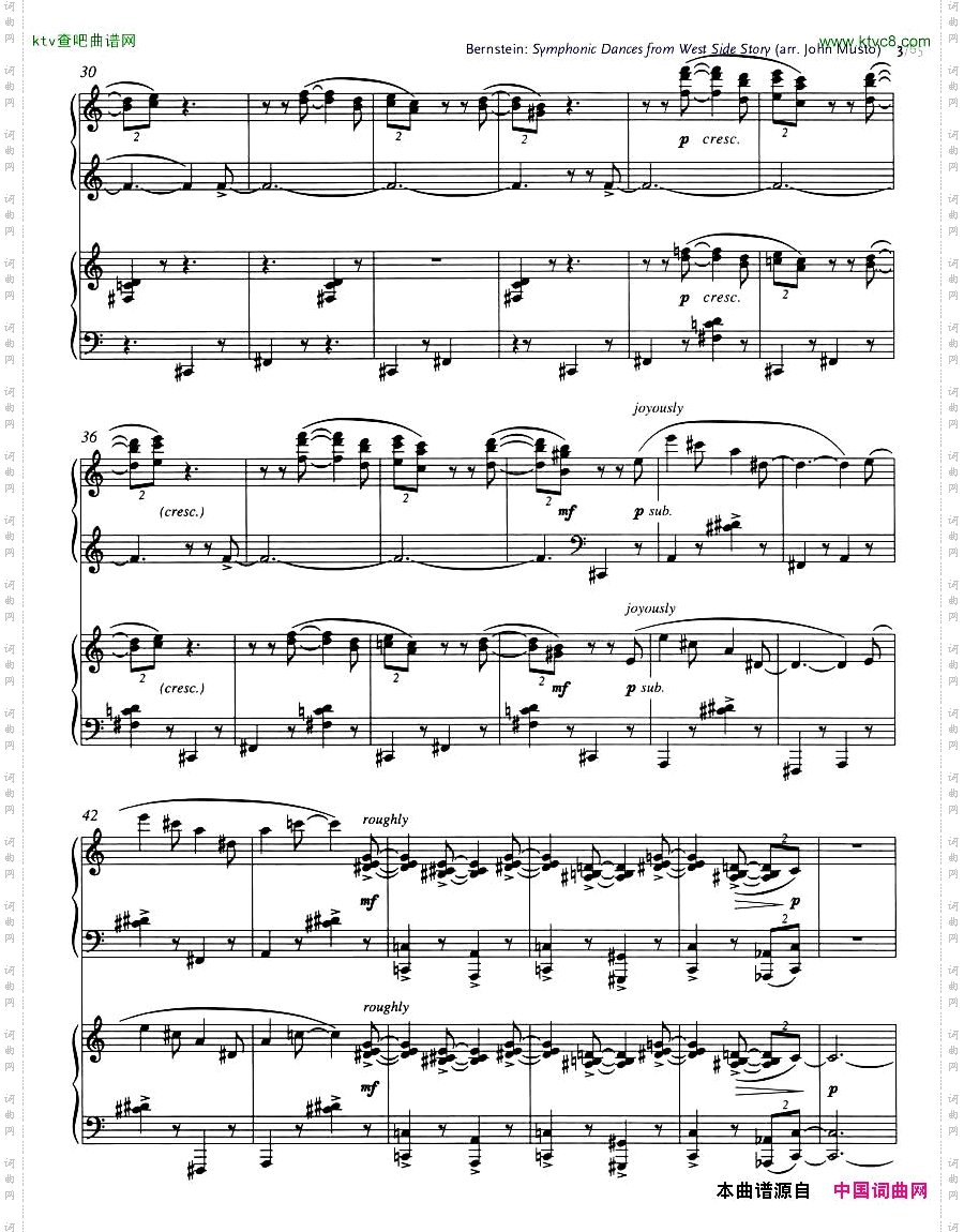 Bernstein-SymphonicDancesfromWSSarrtwopianosMusto1-21