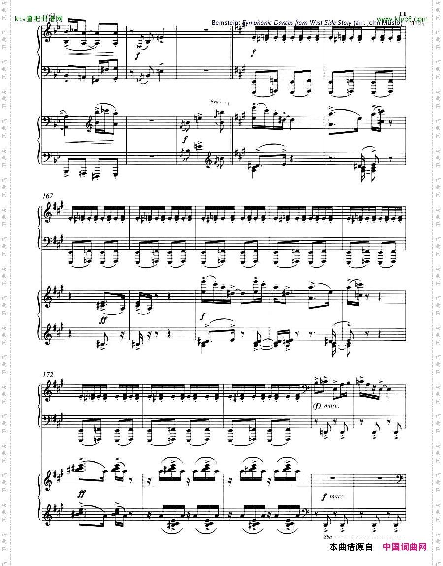 Bernstein-SymphonicDancesfromWSSarrtwopianosMusto1-21
