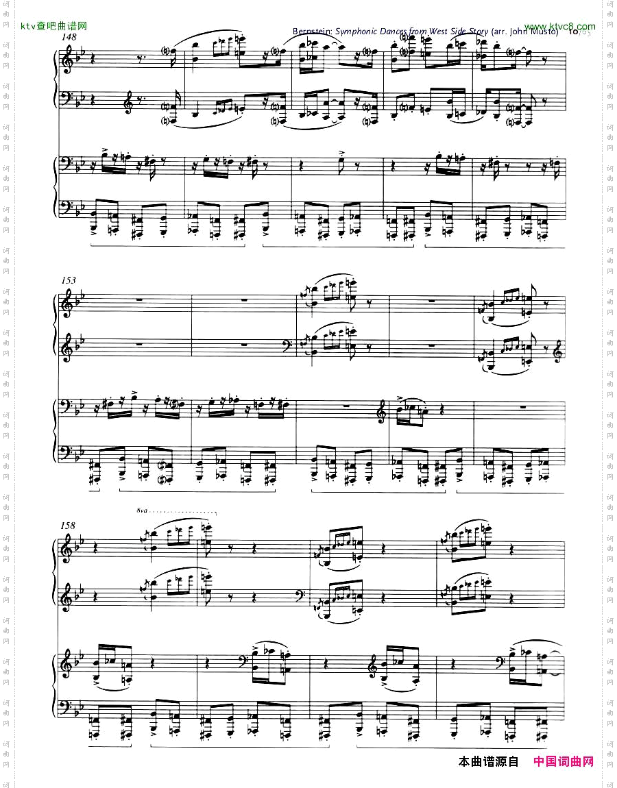Bernstein-SymphonicDancesfromWSSarrtwopianosMusto1-21