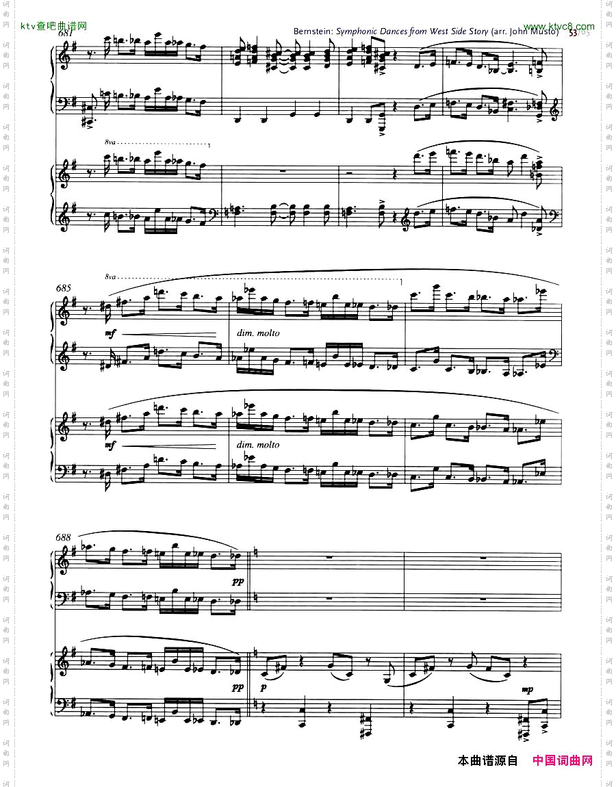 Bernstein-SymphonicDancesfromWSSarrtwopianosMusto44-65