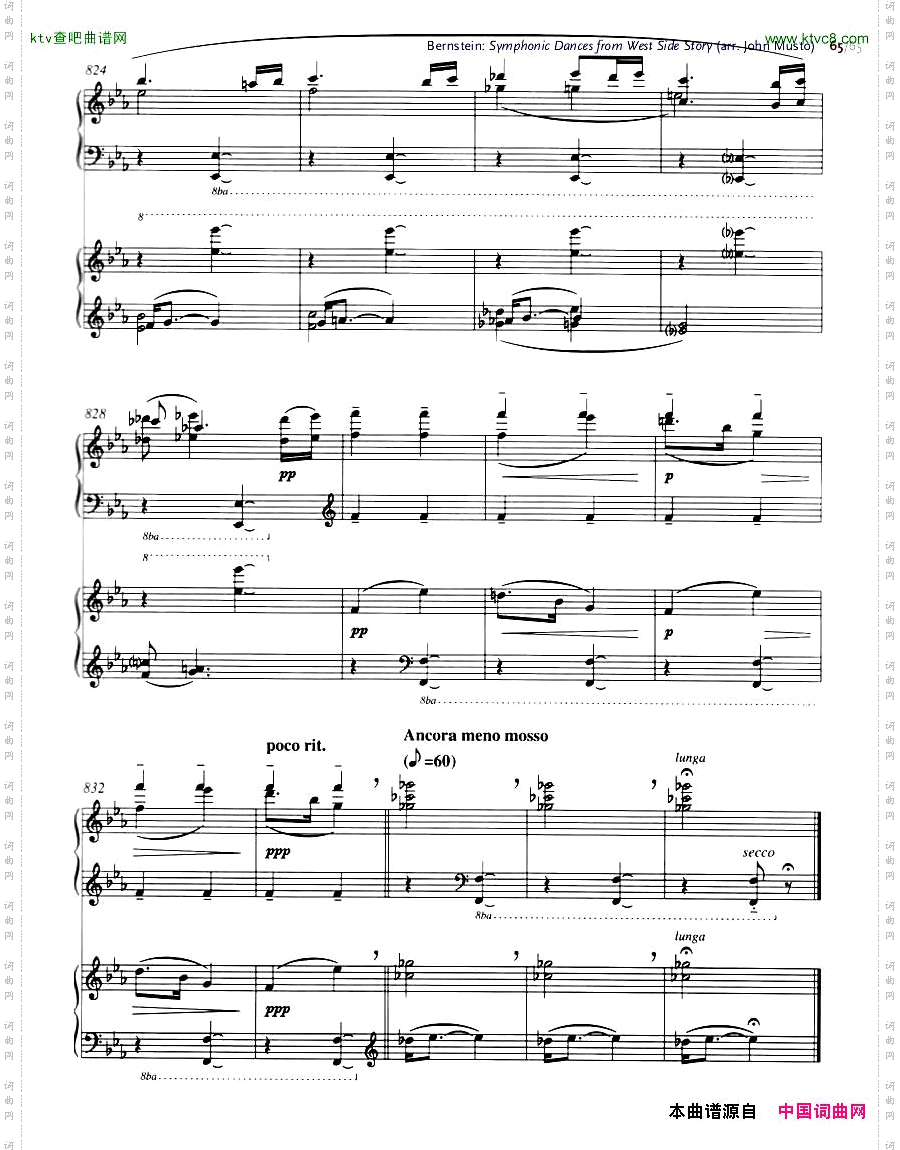 Bernstein-SymphonicDancesfromWSSarrtwopianosMusto44-65