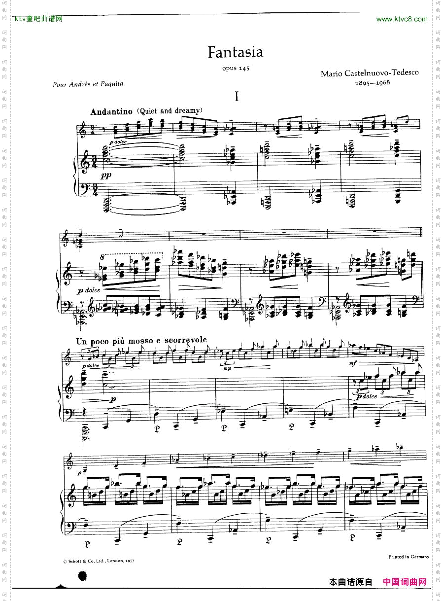 Castelnuovo-TedescoFantasiaforpianoguitarop.145score