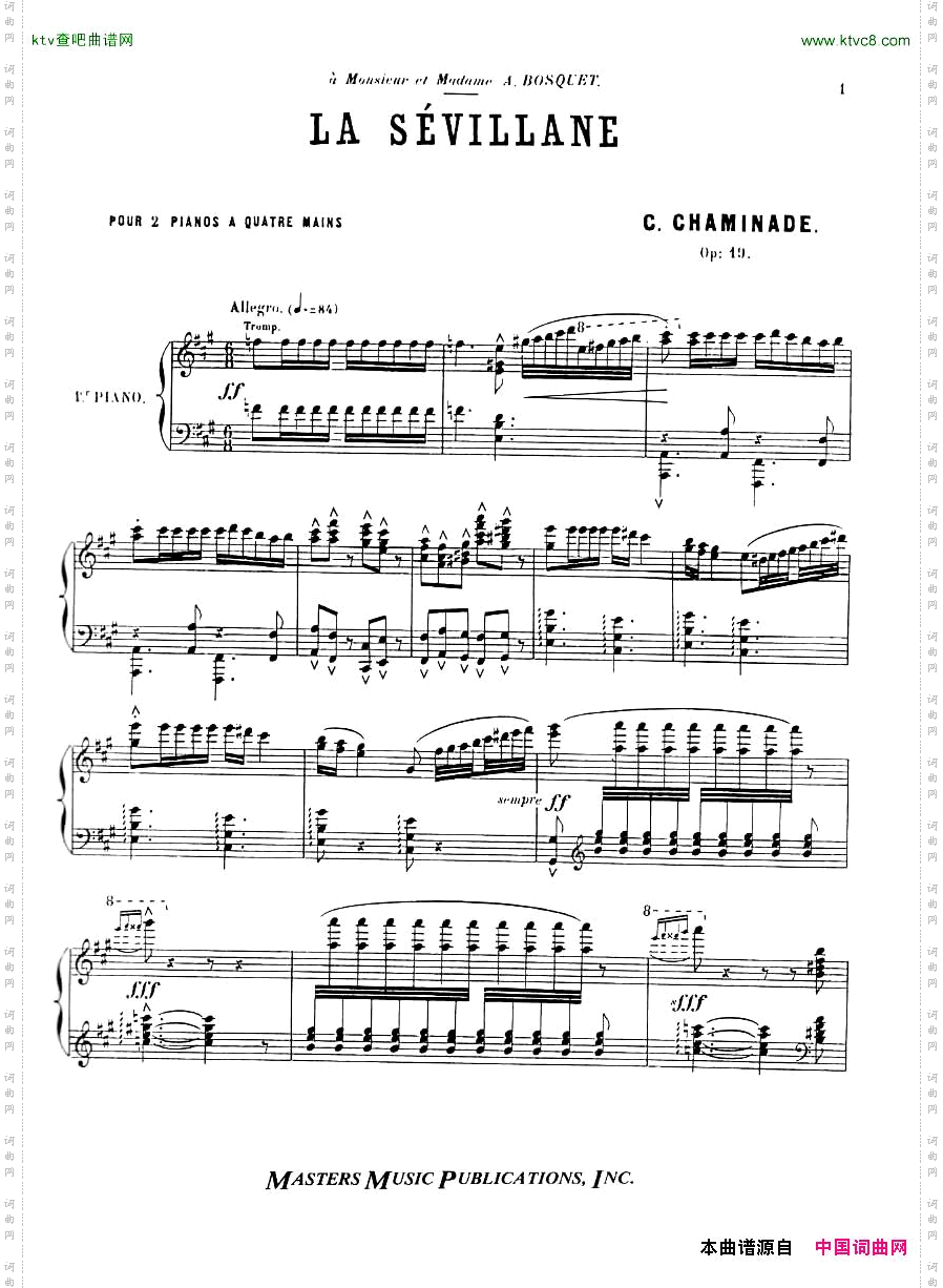 Chaminade,Cecil-LaSevillanefor2pianos,4hands