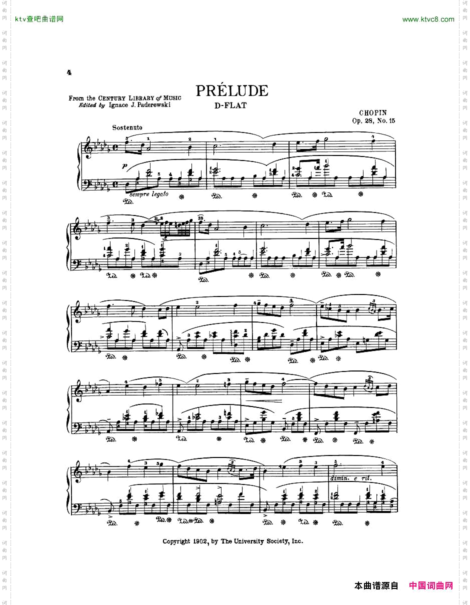 Chopin-Op.28,No.15,PréludeinDbmajor§