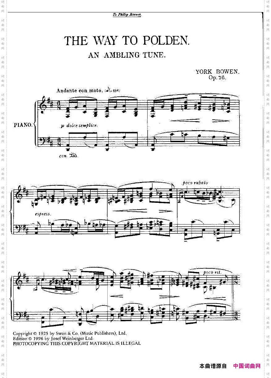 Bowen-Op.76-TheWaytoPolden