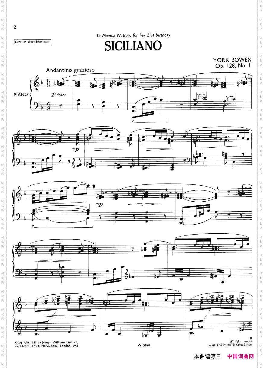 Bowen-SicilianoandToccatina,Op.128