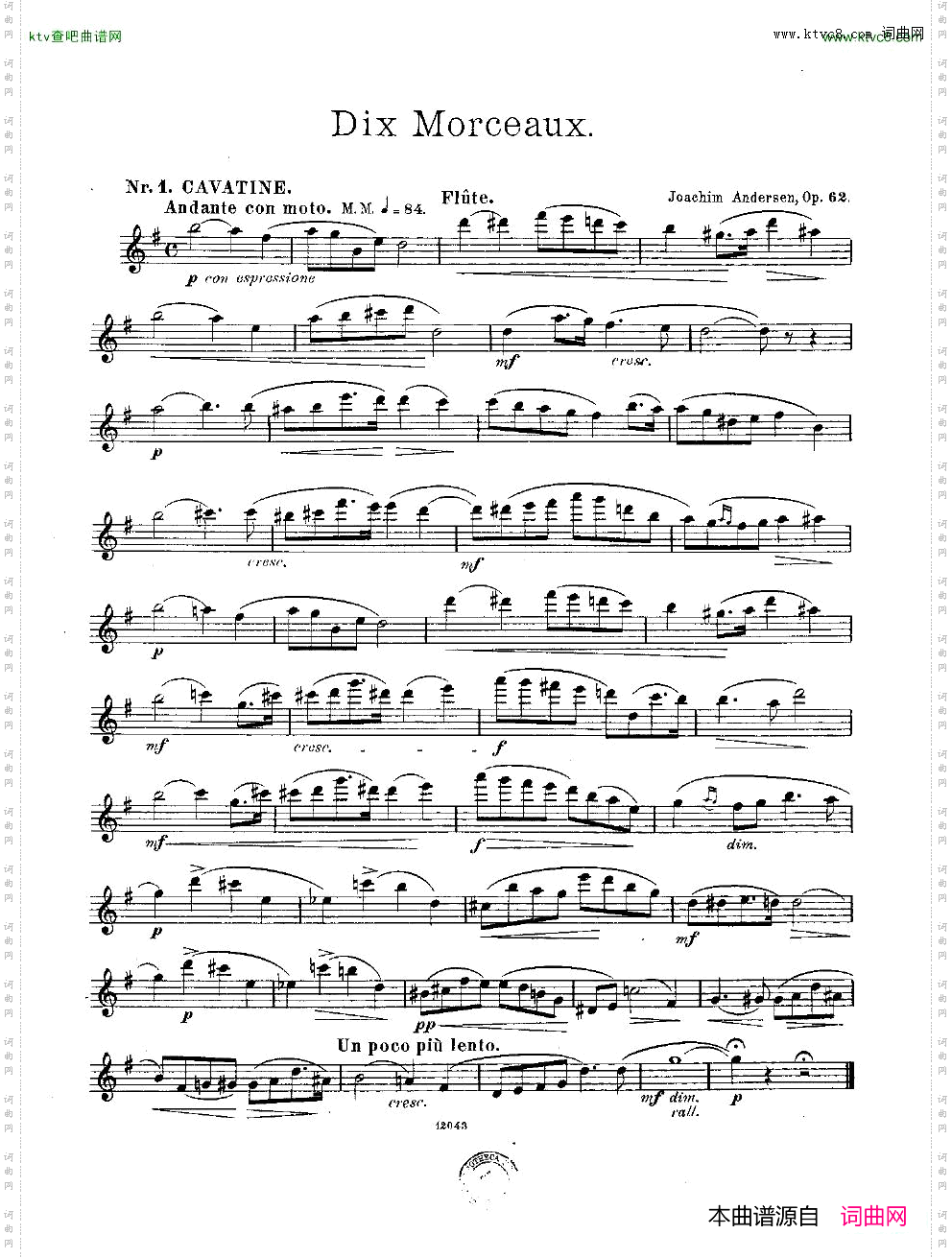 Andersen-op62-DixMorceaux-fl&pno