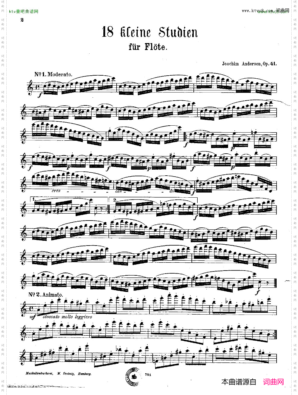 Andersen-op41-18kleineStudien-flsolo