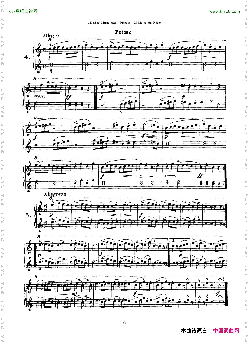 Diabelli-Twenty-EightMelodiousPiecesOp149-QautreMains43P