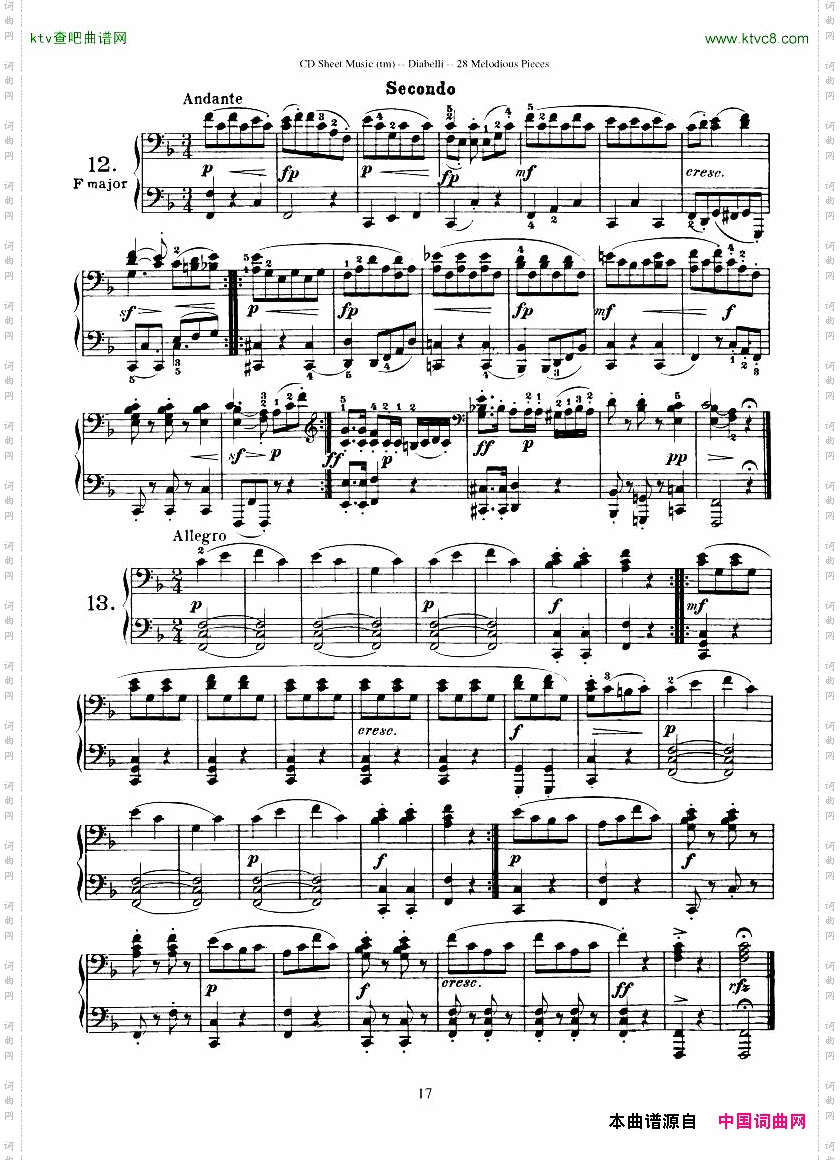Diabelli-Twenty-EightMelodiousPiecesOp149-QautreMains43P