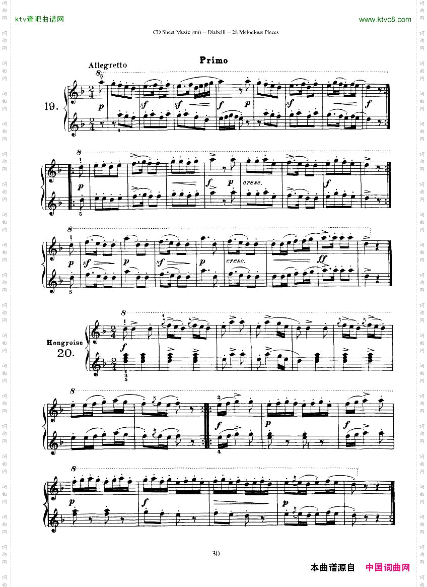 Diabelli-Twenty-EightMelodiousPiecesOp149-QautreMains43P