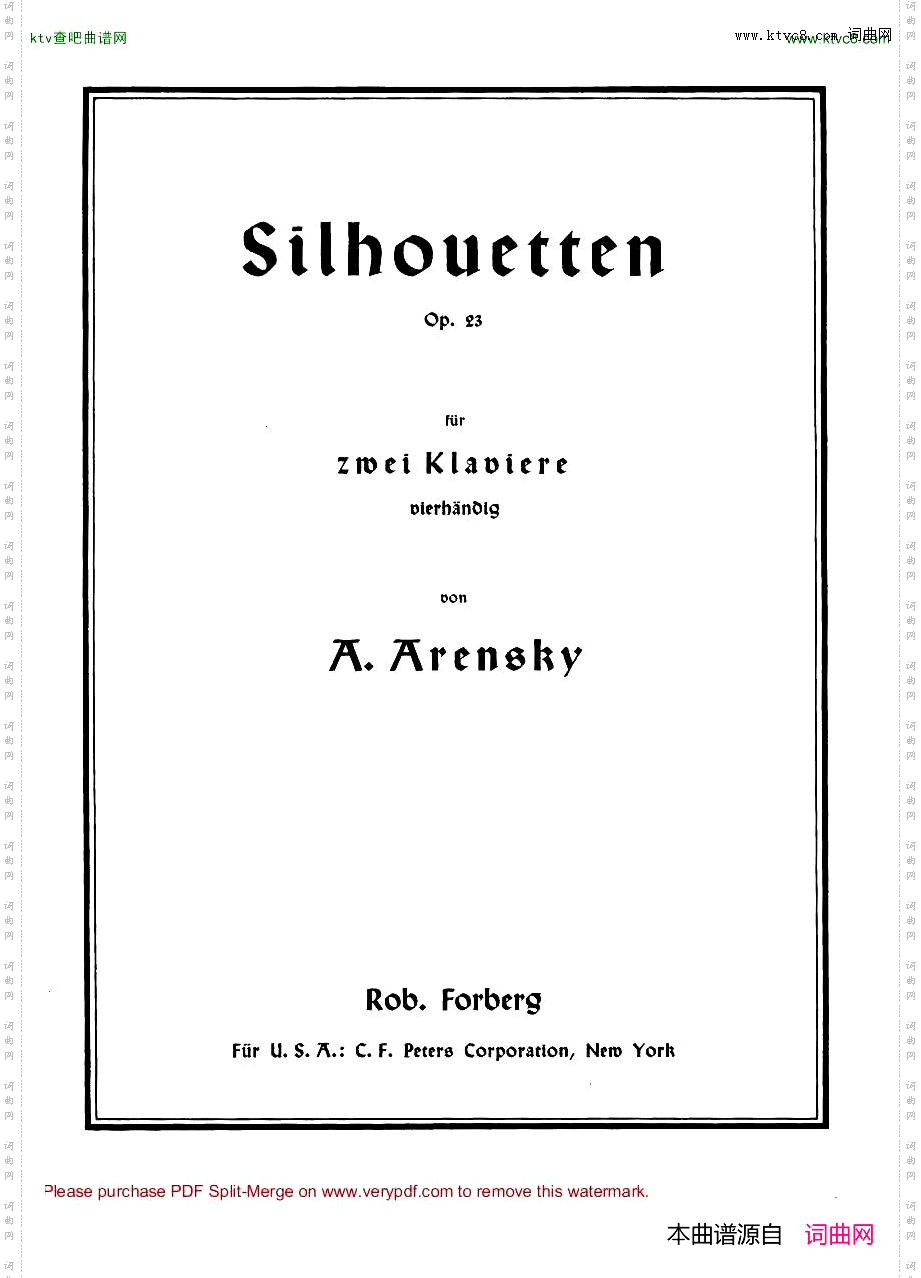 Arensky-op23-SuiteNo.2’Silhouettes’