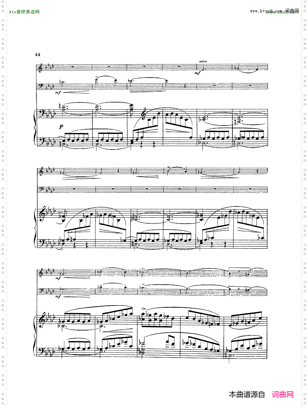 Arensky-op73-PianoTrioNo.2inFminor1905一