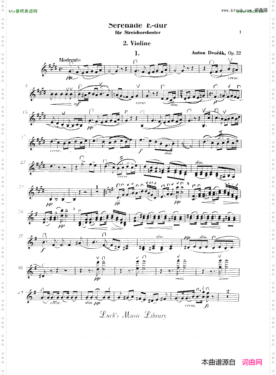 Dvorak-Serenadeine-Dur,O.22,1st-Mov