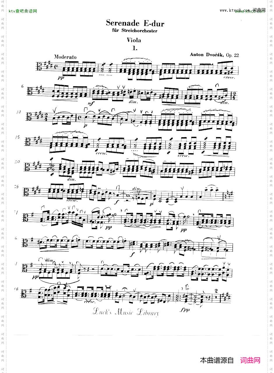 Dvorak-Serenadeine-Dur,O.22,1st-Mov