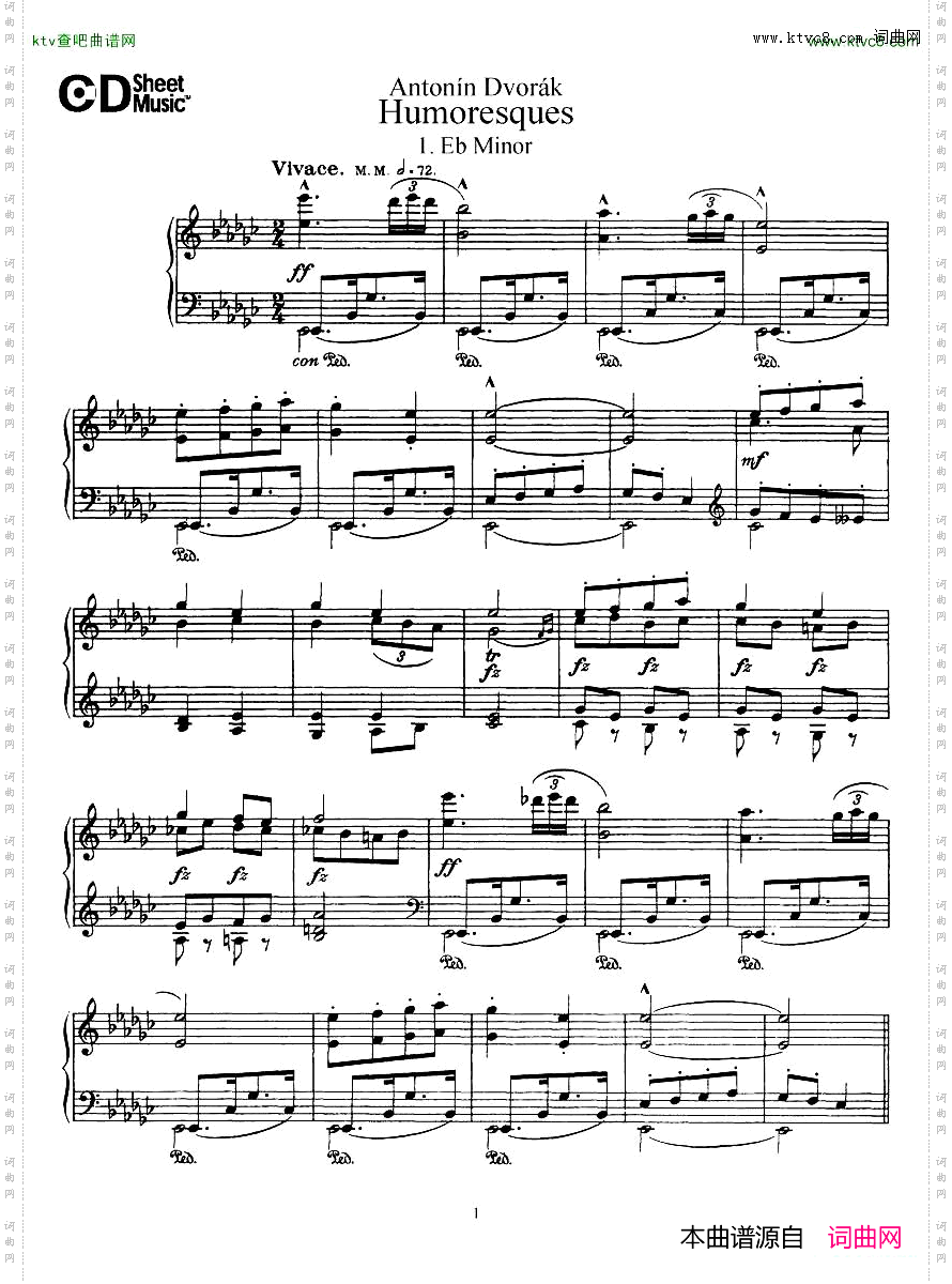 Dvorák_op.101_8_Humoresques
