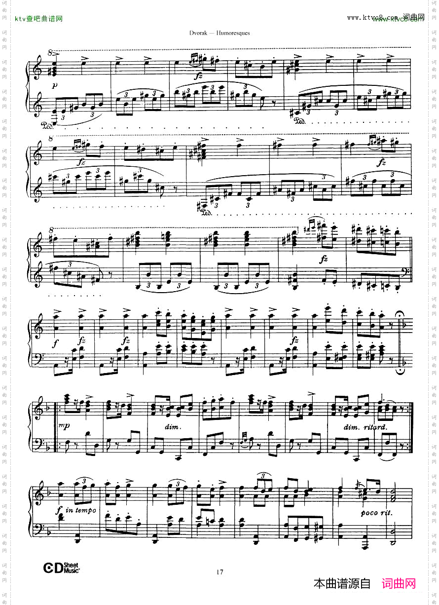 Dvorák_op.101_8_Humoresques