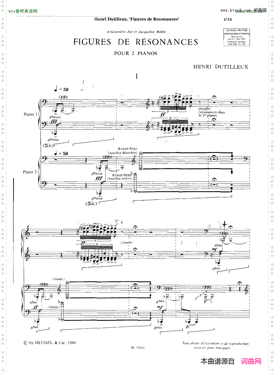 Dutilleux-FiguresdeRésonancesforTwoPianos