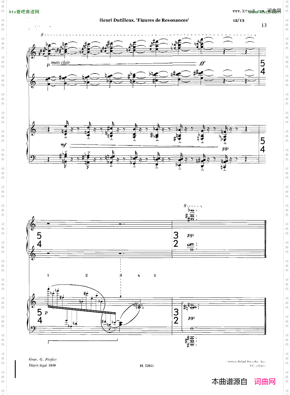 Dutilleux-FiguresdeRésonancesforTwoPianos