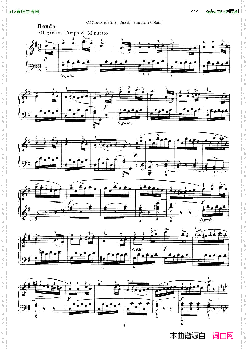 Dussek-SonatinainGMajor